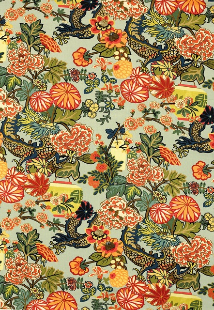Schumacher Chiang Mai Dragon fabric chinese new year