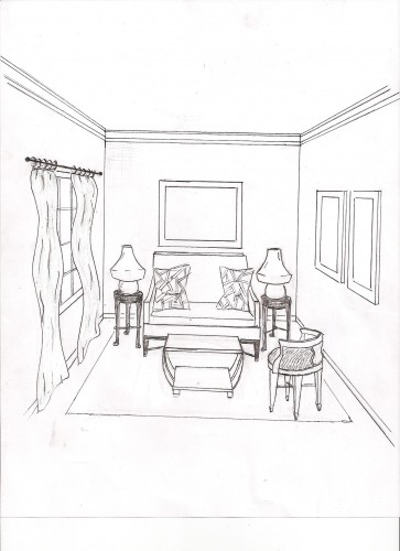 Connie Cooper sketch for Rooms with a View