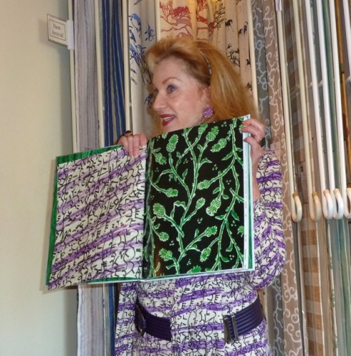 Tania Vartan showing interior of her book