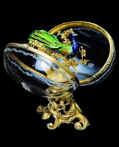 The Peacock Egg by Fabergé, part of the Maurice Sandoz automaton collection Sandoz collection at Mechanical Wonders at A La Vieille Russie