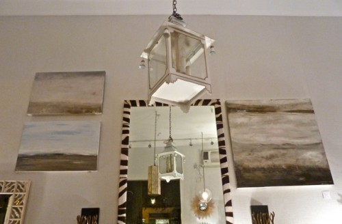 Kerri Rosenthal paintings at interior design store Pimlico in New Canaan, Connecticut