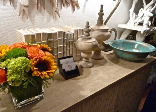 Tablescape at interior design store Pimlico in New Canaan, Connecticut