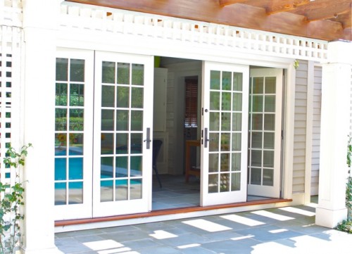 pool house doors closed