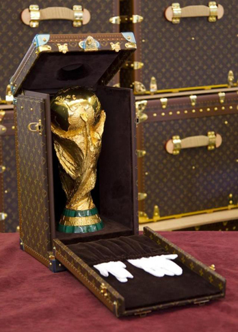 world cup trophy on way to south africa
