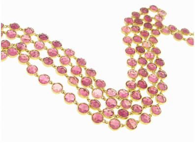 irene neuwirth rose cut pink tourmaline chain