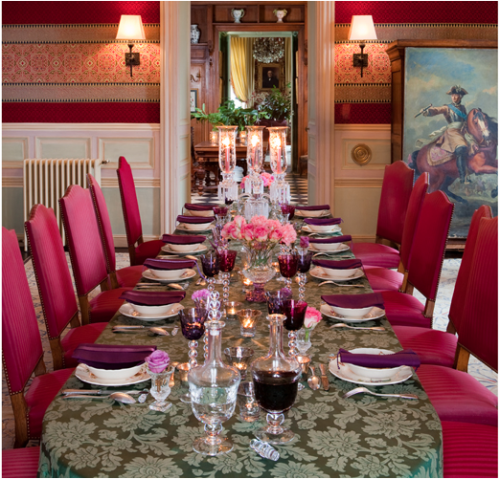 dining room at chateau de la bourdaisiere le prince jardinier