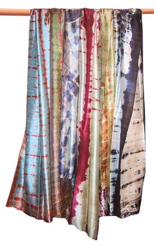 tie dye silk shawls