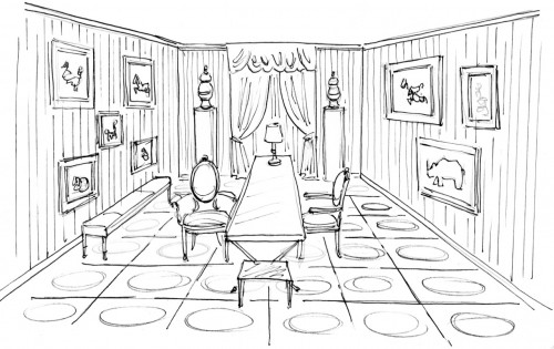 James Andrew sketch for Rooms with a View