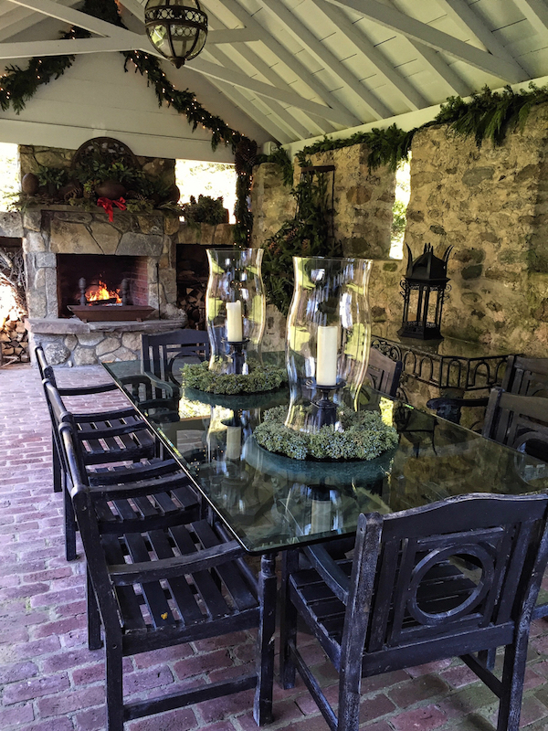 Outdoor pavilion at designer Lisa Hilderbrand's antique Connecticut house