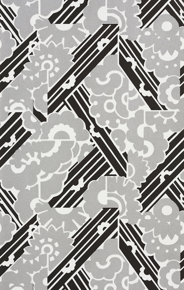 Pierre Frey black and white Side Car wallpaper