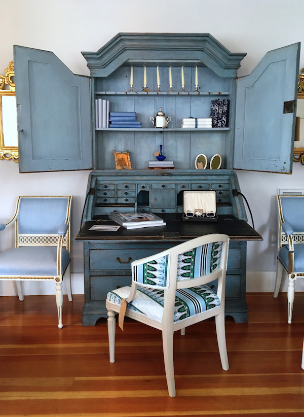 ACKtiques Scandanavian painted antique writing cabinet