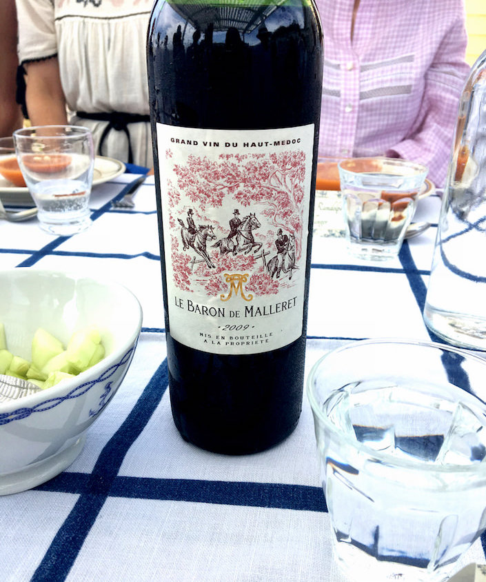 toile wine label at the Toile de Jouy International Foundation lunch