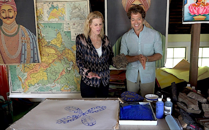 Susanna Salk and John Robshaw in his Connecticut studio