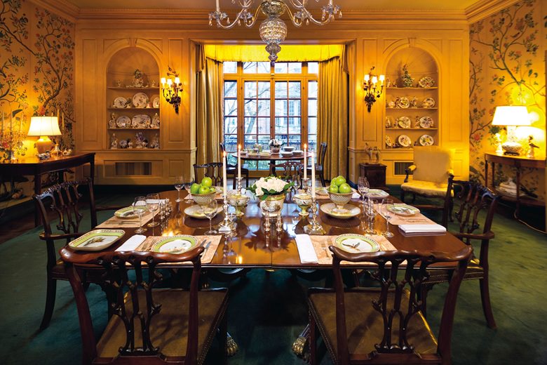 David Rockefeller NYC townhouse dining room-1