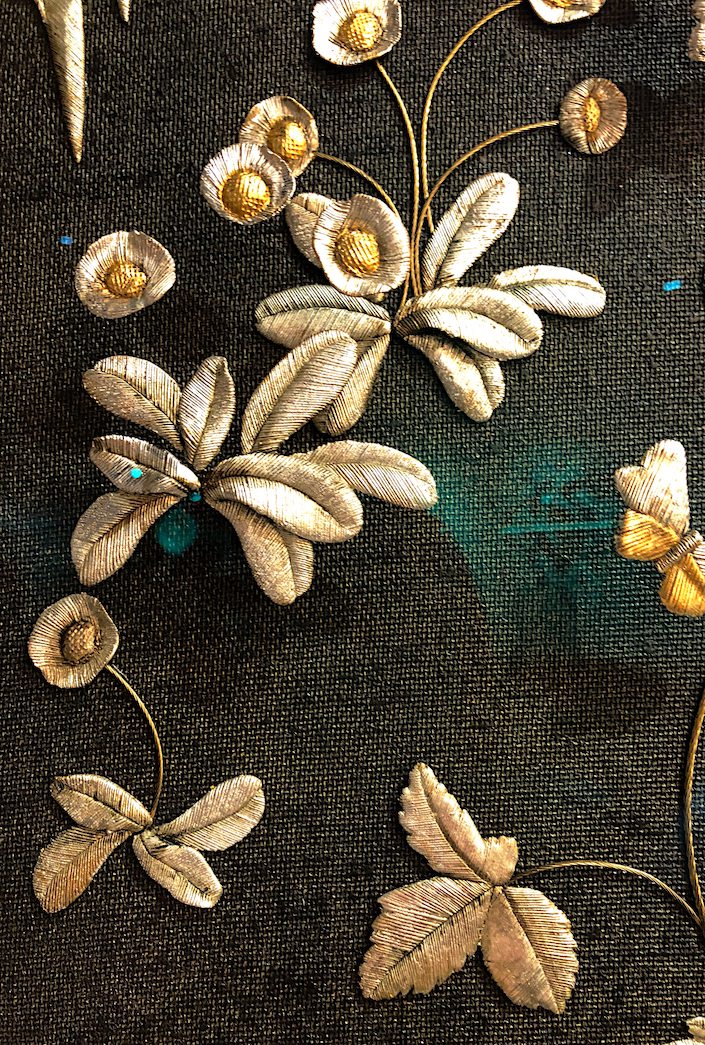 detail of Sophie Coryndon triptych at Todd Merrill