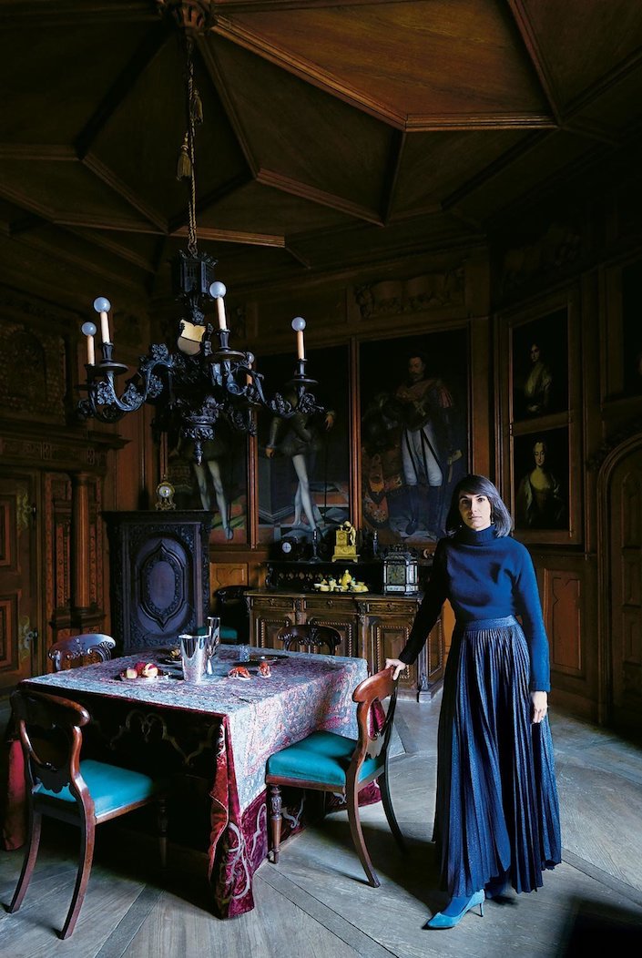 Alice Liechtenstein at Schloss Hollenegg, a historic castle in Austria, photo Simon Watson for T Magazine