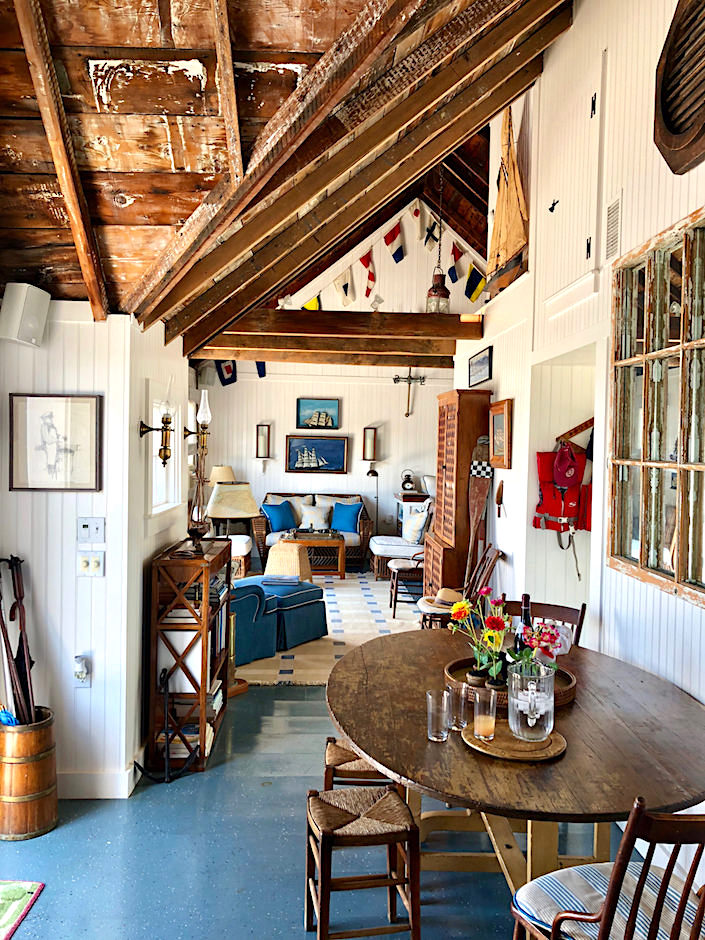 Nantucket boathouse interior