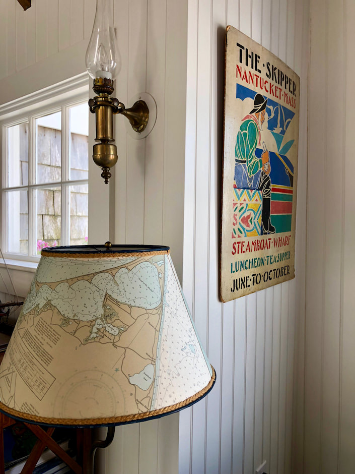 Nantucket map lampshade