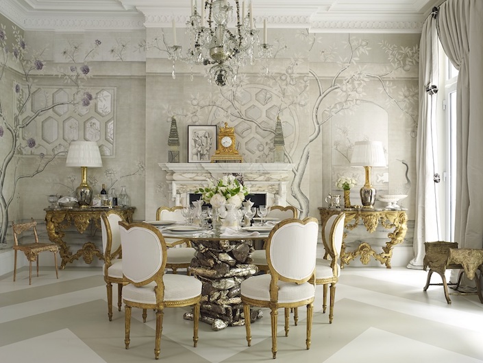 Alex Papchristidis Kips Bay dining room in The Power of Pattern, photo Tria Giovan 