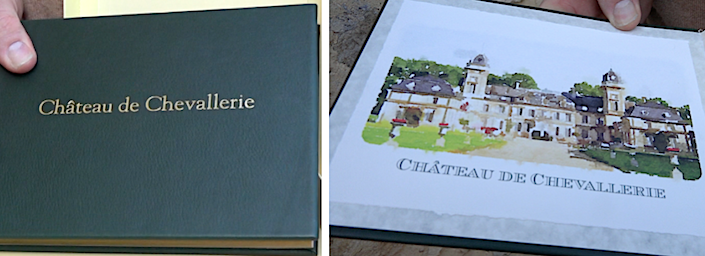 Bespoke Designs of Westport guest book for Chateau de la Chevallerie