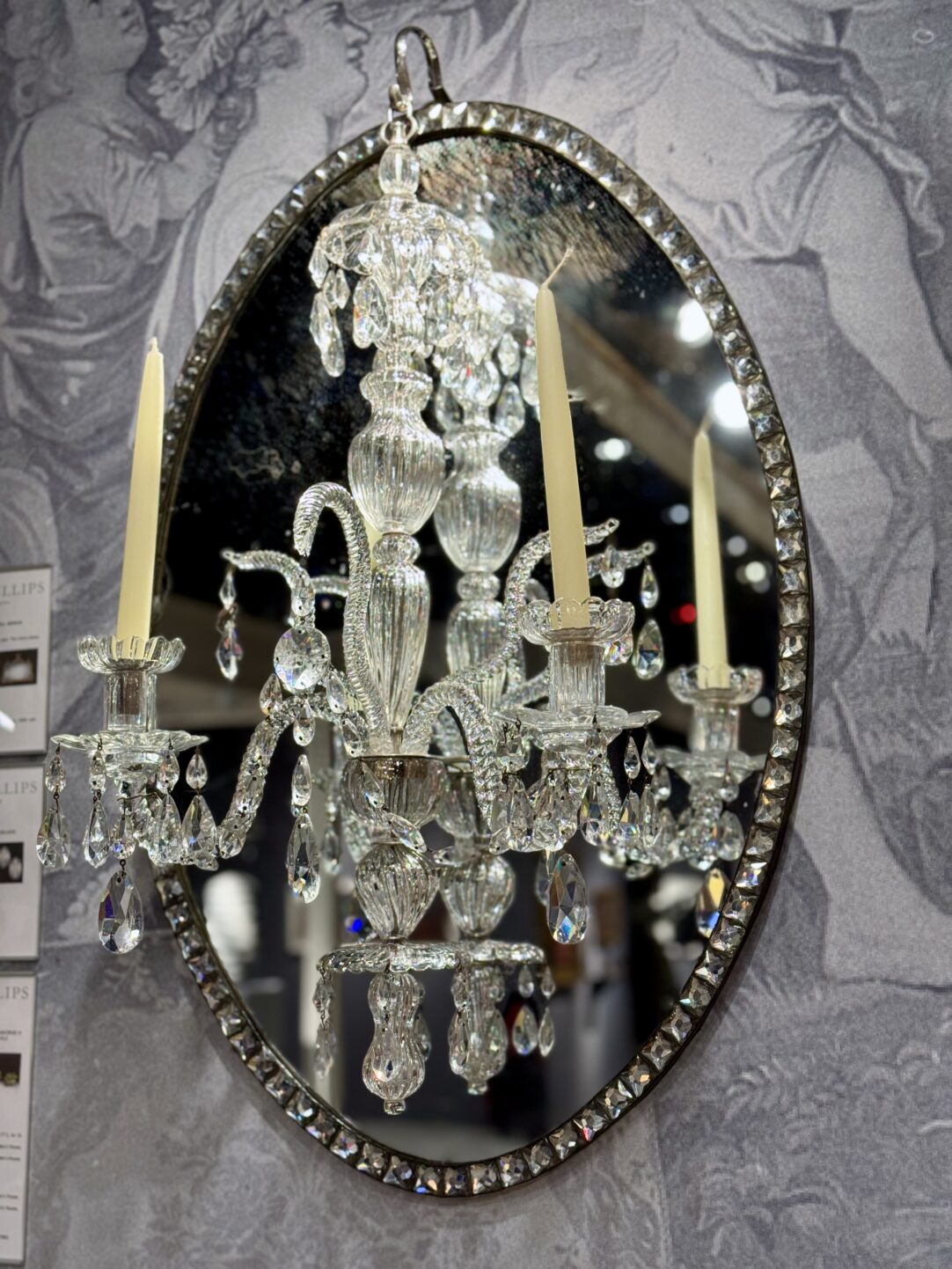 Ronald Phillips mirror chandeliers at The Winter Show via Quintessence