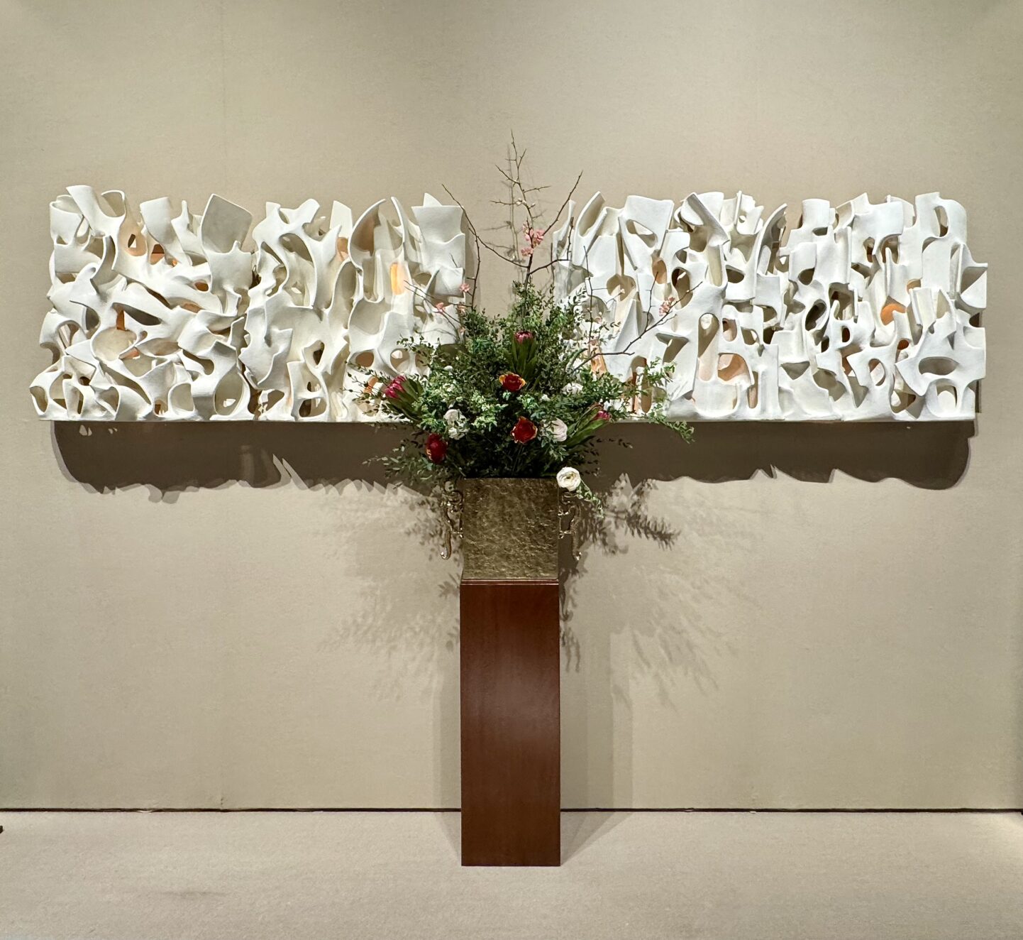 wall-mounted stoneware sculpture by Guy Bareff at Maison Gerard at The Winter Show via Quintessence