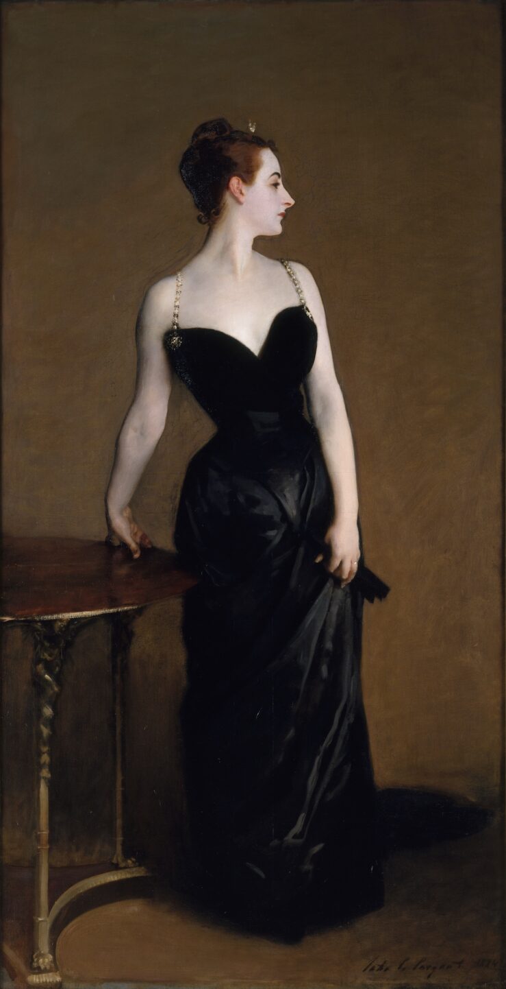 John Singer Sargent, 
Madame X (Madame Pierre Gautreau) from Sargent and Paris exhibit at the Metropolitan mUseum via Quintessence
