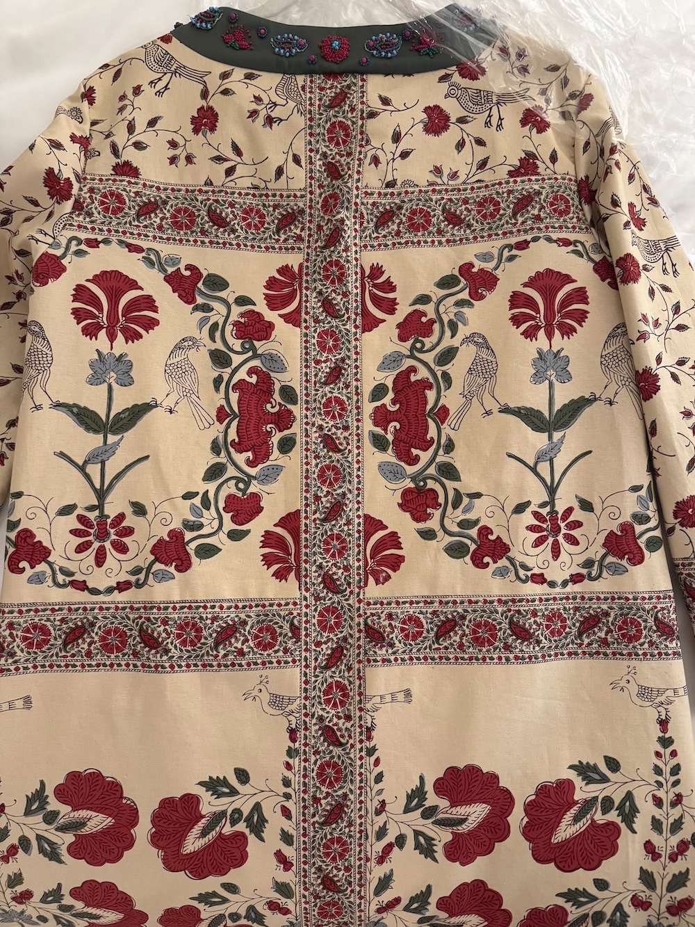 Bespoke jacket made for Quintessence from Pierre Frey fabrics