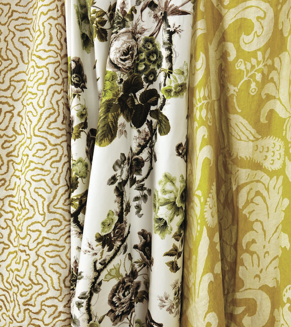 Alessandra branca acid green fabrics for Schumacher schumacher