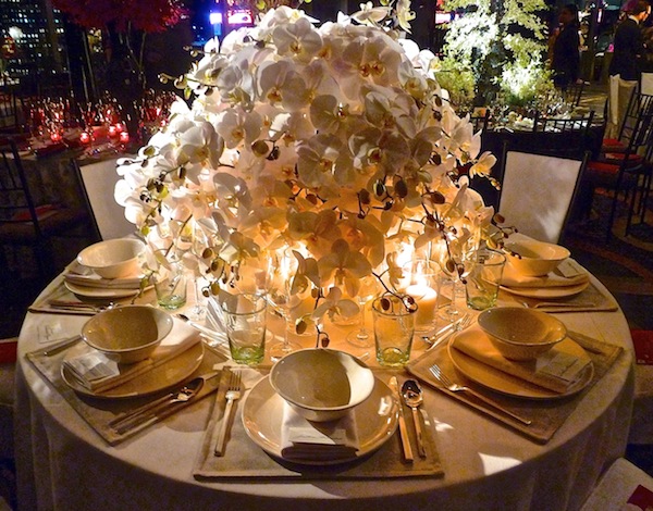 Alex Gaston for Sunbrella NYBG Orchid Dinner table botanical garden