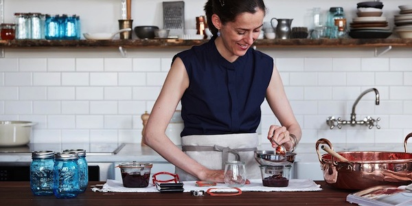 Amanda Hesser preparing jam on Provisions provisions
