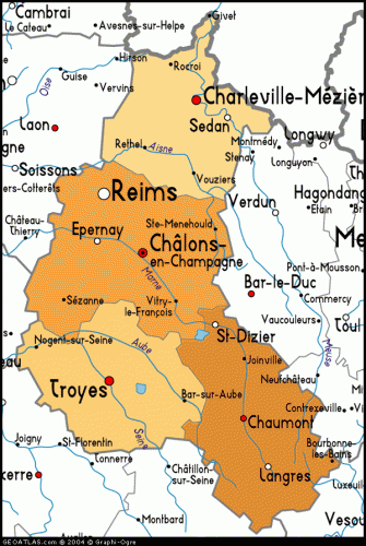 Map of champagne