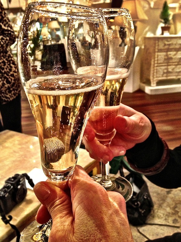 Champagne toast in tulip glasses champagne toast