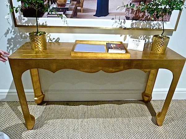 AERIN Cloudcroft console in gold gilt gold at high point