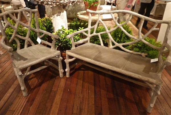 Currey and Company faux bois outdoor furniture Currey