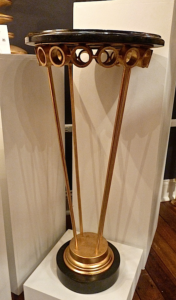 Currey Dandy drinks table contemporary gold leaf gold at high point