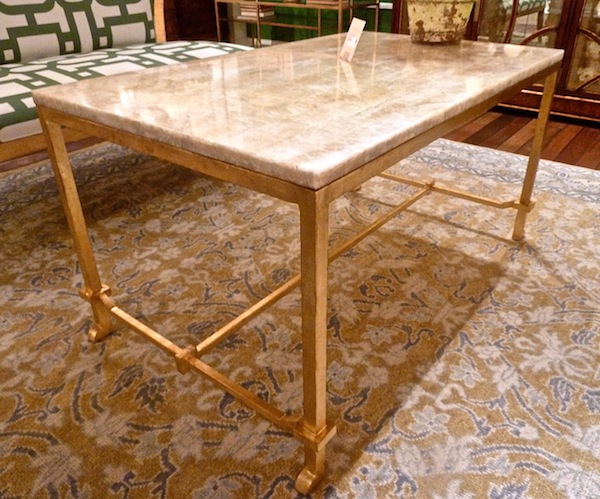 Currey Delano Coffee table Luxe gold leaf Currey and Co Delano coffee table