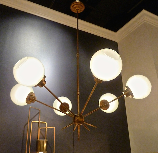 Currey Shelly Chandelier washed gold leaF gold at high point