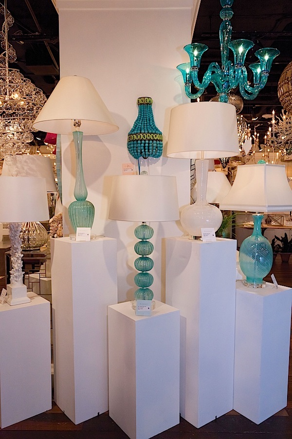 Currey and Company turquoise table lamps Currey