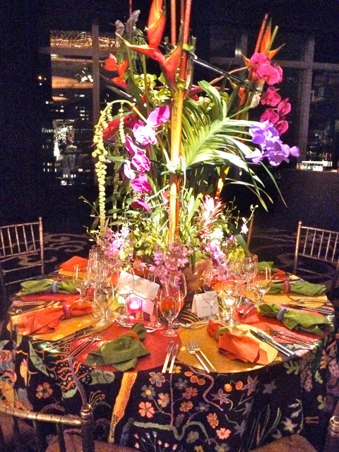 David Duncan Antiques table at the New York Botanical Garden Orchid Dinner New York Botanical Garden
