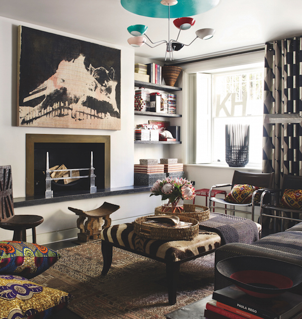 design library | Kim Hersov family room in ELLE DECOR The Height of Style