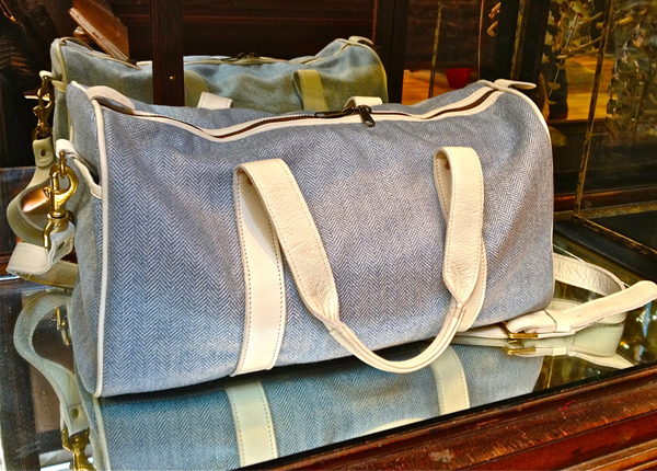 Holland-&-Sherry-Bespoke-Sandstorm-Kenya-bags Holland & Sherry Bespoke store, Elizabeth Street, NYC