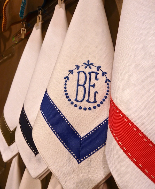 Julian Mejia monogrammed napkins ny now