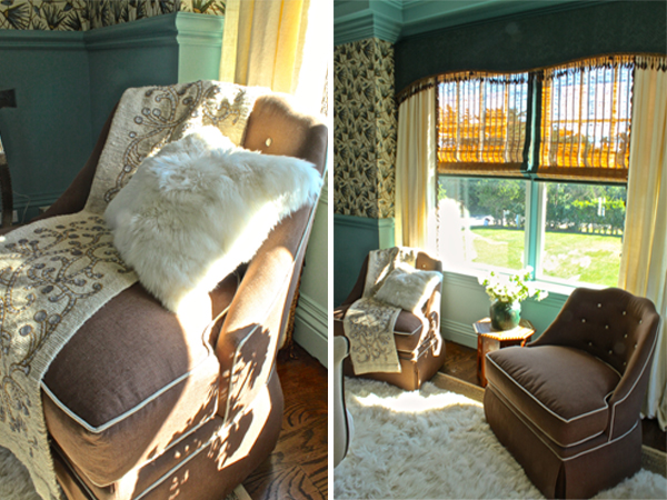 Katie-Leede-bedroom-with-Thibaut-chiars-at-the-Hampton-Designer-Showhouse 2012 Hampton Designer Showhouse