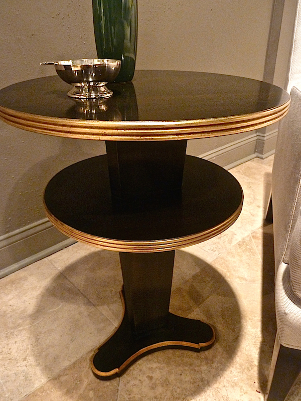 Larry Laslo for Chaddock Topsy Accessory table gold at high point