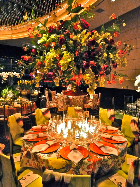 Laura Vinroot Poole with John Lupton, Andrew Thomas and Leontine Linens table at the Orchid Dinner New York Botanical Garden