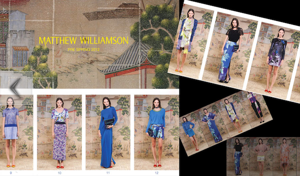 Matthew Williamson Spring 2012 lookbook de Gournay