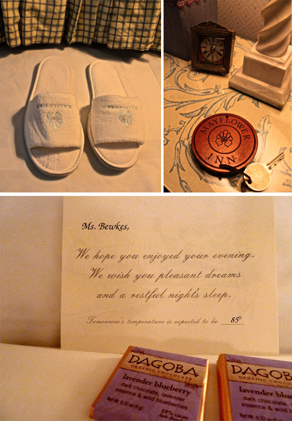 Mayflower-Inn-bedroom-accoutrements Mayflower Inn bedroom turn-down service
