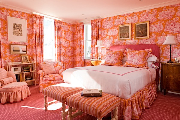 Gary McBournie bedroom with Manuel Canovas toile Gary McBournie