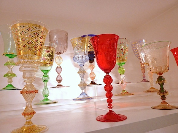 hand painted glasses at the Dior Home STore Dior home